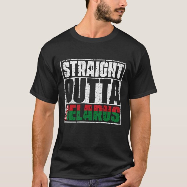 Direkte Außenflagge Belarus T-Shirt (Vorderseite)