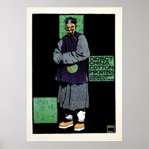 DIREKTE CHINA BAUMWOLLE EINFÜHRER Ludwig Hohlwein  Poster