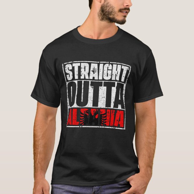 Direkte Flagge Albaniens T-Shirt (Vorderseite)