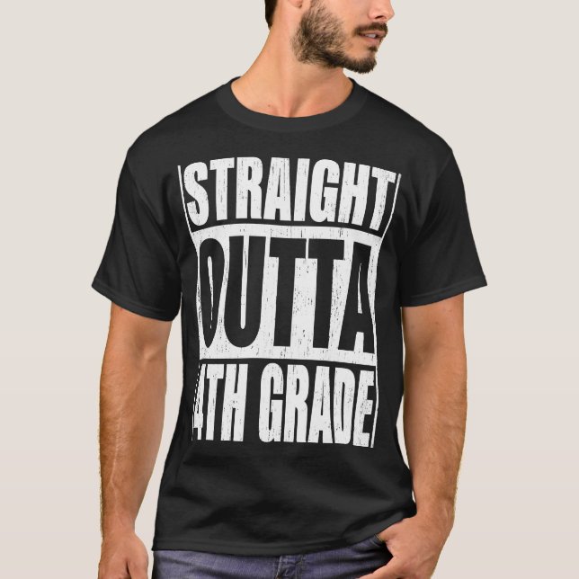 Direkte Outta 4. Klasse Vierte Schule Gradu T-Shirt (Vorderseite)