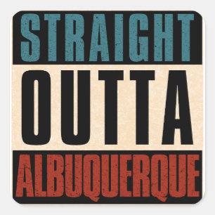 Direkte Outta Albuquerque New Mexico NM Quadratischer Aufkleber