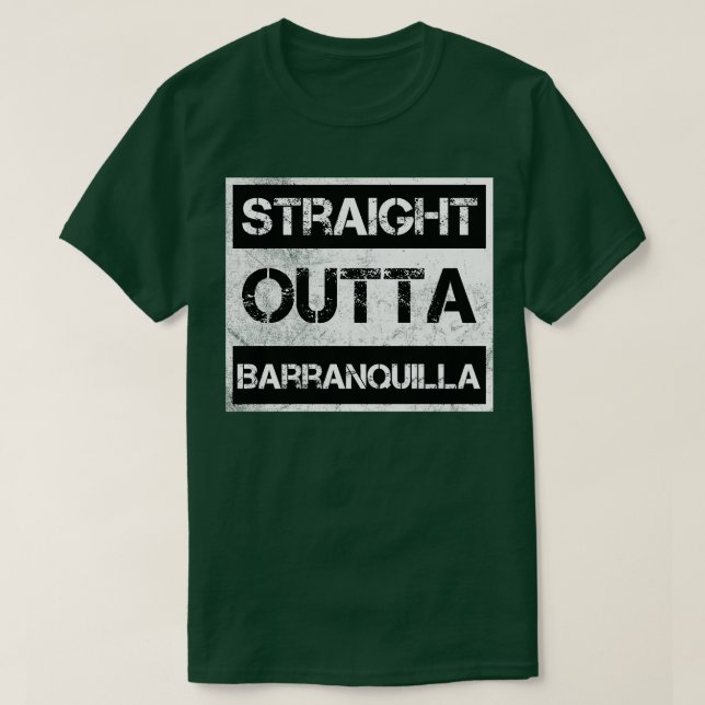 Direkte Outta Barranquilla Kolumbien Vintag Ferne T-Shirt (Design vorne)