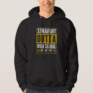 Direkte Outta High School Cooler Grad Herzstudium Hoodie