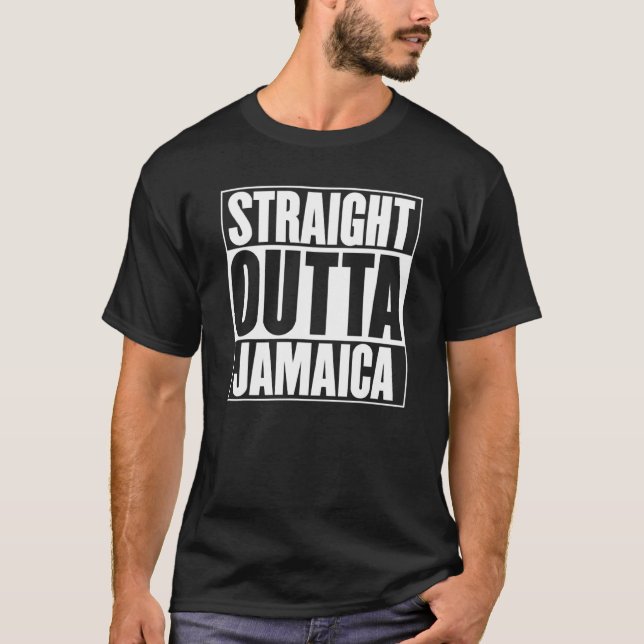 Direkte Outta Jamaica Slogan Erklärung Spaß Outfi T-Shirt (Vorderseite)