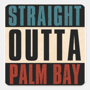 Direkte Outta Palm Bay Florida FL Quadratischer Aufkleber
