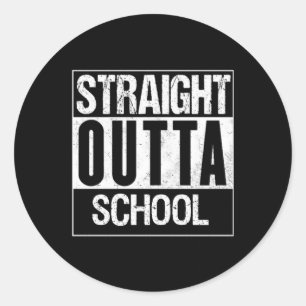 Direkte Outta School 1 Runder Aufkleber