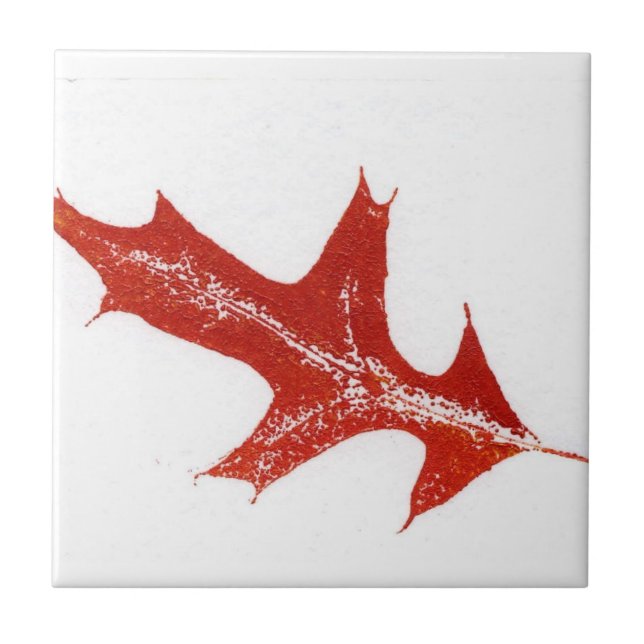 Direkter Botanischer Reliefblattdruck aus Eichenho Fliese (Vorderseite)