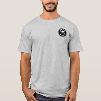 Direkter Kopf, schwarzer Text mit Schädel T-Shirt