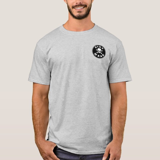 Direkter Kopf, schwarzer Text mit Schädel T-Shirt (Vorderseite)