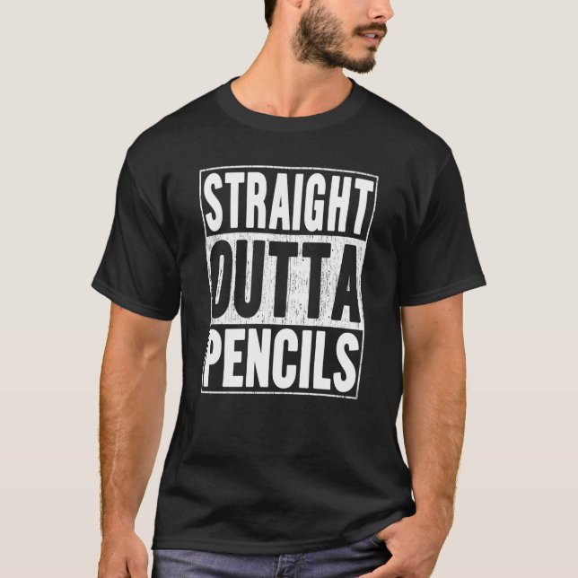 Direkter Outta Pencils Abschluss T-Shirt (Vorderseite)