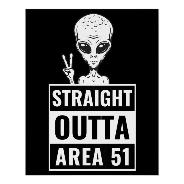 Direktes Outta Area 51 Alien Peace Sign Poster (Vorderseite)