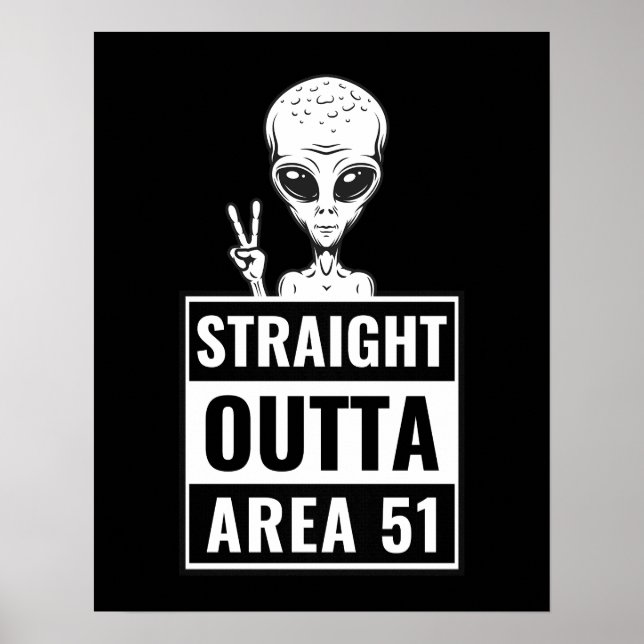 Direktes Outta Area 51 Alien Peace Sign Poster (Vorne)