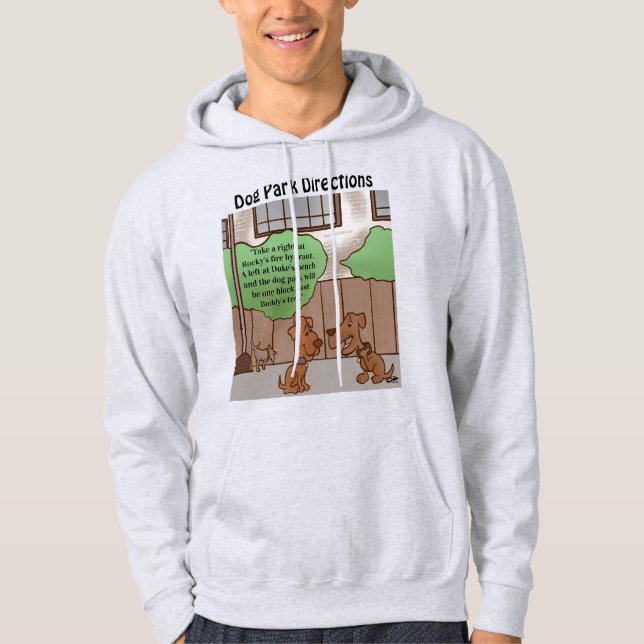 Direktionen des Dog Park Men Hoodie (Vorderseite)