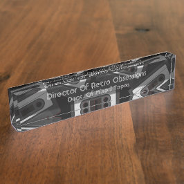 Direktor der Retro Obsesessions des Spaßes der 80e Namensplakette