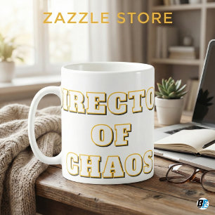 Direktor des Chaos Lustiger Bürohumor und Elternsc Kaffeetasse