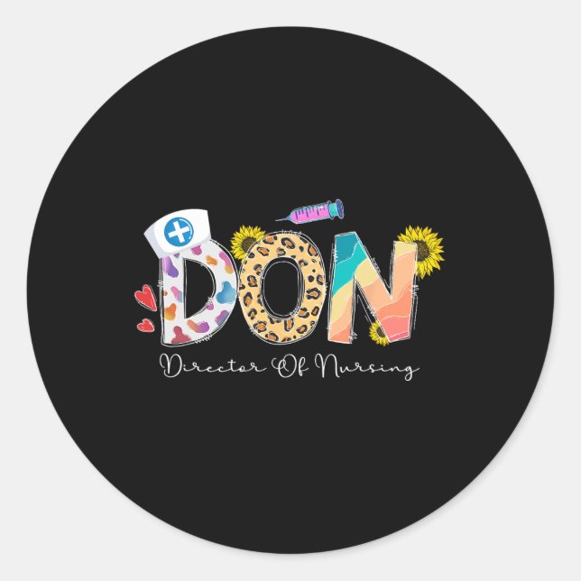 Direktor für Krankenpflege Direktor für Krankenver Runder Aufkleber (Vorderseite)