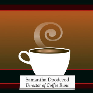 Direktor von Coffee Runs Funny Office Weiß Schreibtischnamensplakette