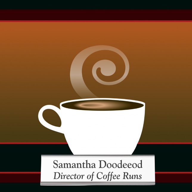 Direktor von Coffee Runs Funny Office Weiß Schreibtischnamensplakette (Von Creator hochgeladen)