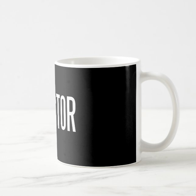 Direktornwecker-Tasse 11 Unze (schwarze Ausgabe) Tasse (Rechts)