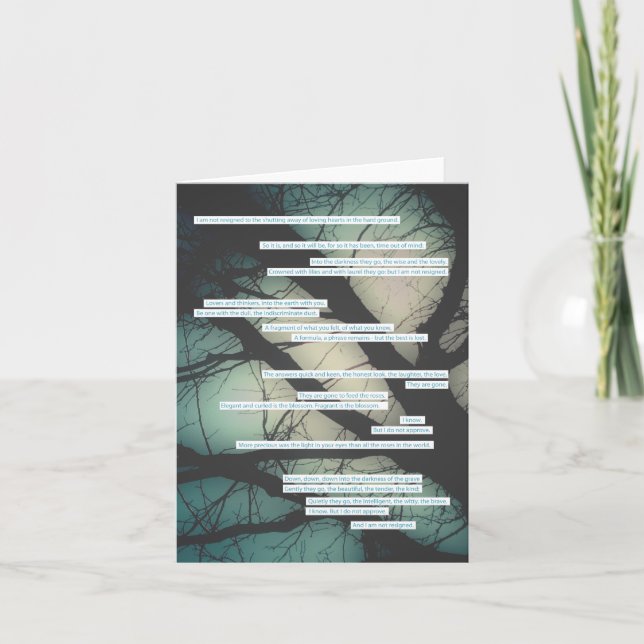 Dirge ohne Musik-Beileidskarte Karte (Vorderseite)