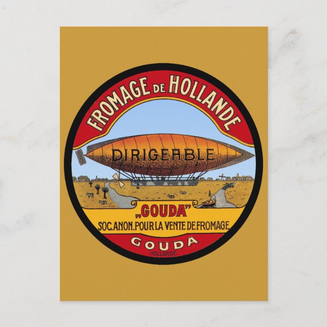 Dirigeable Holländische Käse Postkarte (Vorderseite)