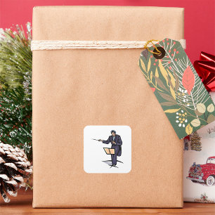 Dirigent des Sinfonieorchesters Klassische Musik Quadratischer Aufkleber