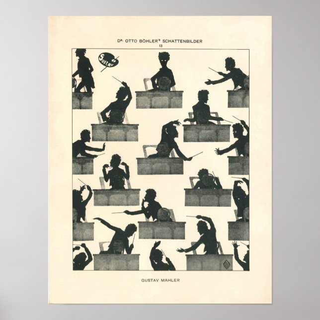 Dirigent klassischer Musik - Vintag Mahler Poster (Vorne)