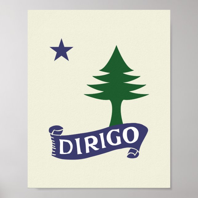 Dirigo / 1901 Maine Flag Framable Art Poster (Vorne)