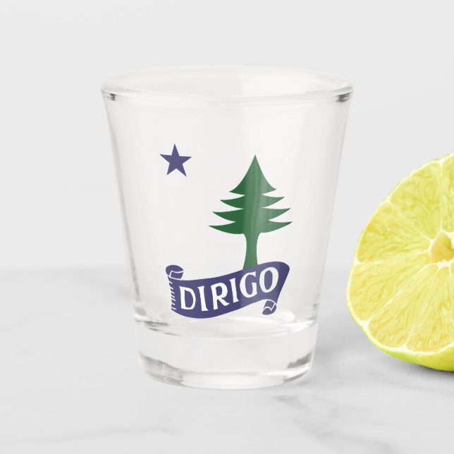 Dirigo/1901 Maine Flag Schnapsglas (Vorderseite)