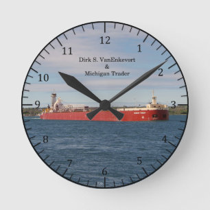 Dirk S. VanEnkevort & Michigan Trader clock Runde Wanduhr