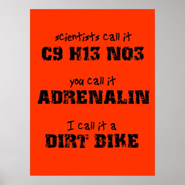 Dirt Bike Adrenalin Poster (Vorne)