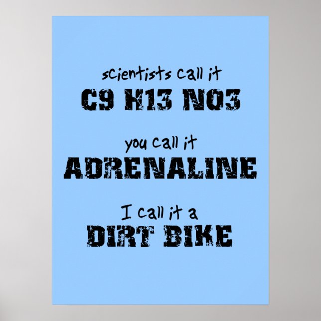 Dirt Bike Adrenaline Motocross Poster (Vorne)
