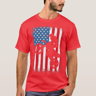 Dirt Bike American Flag Motocross Biker 4. Jul T-Shirt