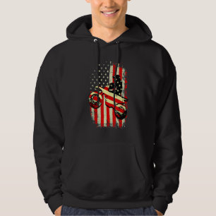 Dirt Bike American Flag Motocross Biker 4. Juli Hoodie