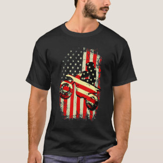 Dirt Bike American Flag Motocross Biker 4. Juli T-Shirt