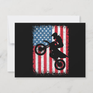 Dirt Bike American Flag Motocross Biker Men Boys V