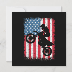 Dirt Bike American Flag Motocross Biker Men Boys V Dankeskarte