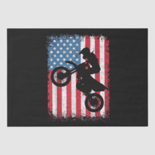 Dirt Bike American Flag Motocross Biker Men Boys V Seidenpapier