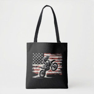 Dirt Bike American Flag Motocross Biker Vintag USA
