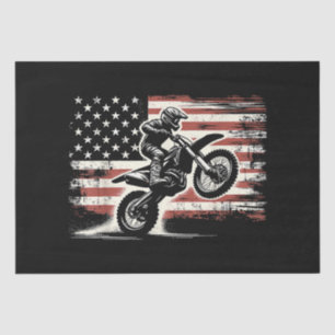 Dirt Bike American Flag Motocross Biker Vintag USA Seidenpapier
