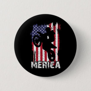 Dirt Bike Amerikanische Flagge Merica Motocross 4. Button