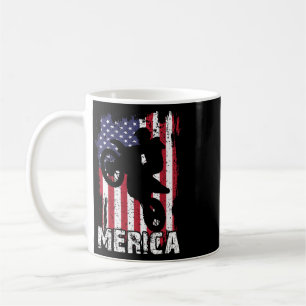 Dirt Bike Amerikanische Flagge Merica Motocross 4. Kaffeetasse