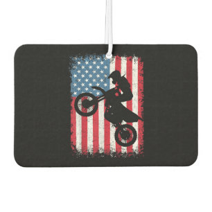 Dirt Bike Amerikanische Flagge Motocross Biker Män Autolufterfrischer