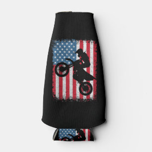 Dirt Bike Amerikanische Flagge Motocross Biker Män Flaschenkühler