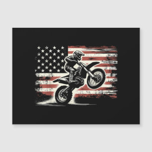 Dirt Bike Amerikanische Flagge Motocross Biker Vin Magnetkarte