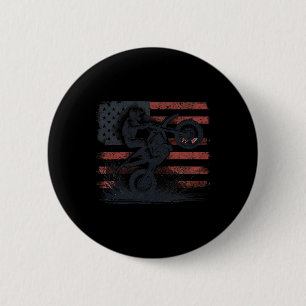 Dirt Bike Amerikanische Flagge Motocross Button