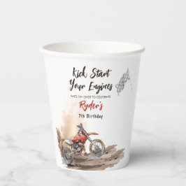 Dirt Bike Any Age Birthday Pappbecher