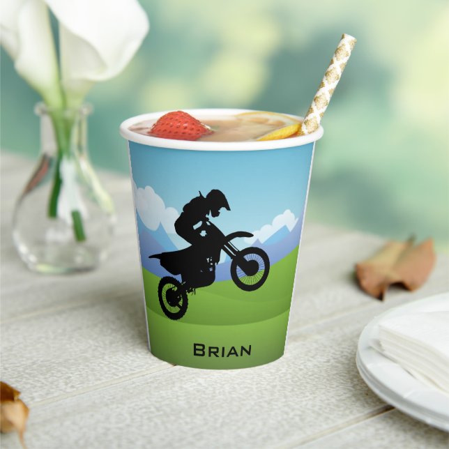 Dirt Bike ATV Motorrad Design Paper Cup Pappbecher (In Situ)