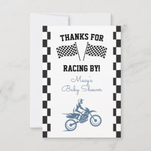 Dirt Bike Baby Shower Dankeskarte