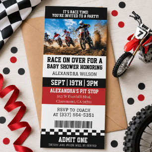 Dirt Bike Baby Shower Ticket Party Einladung